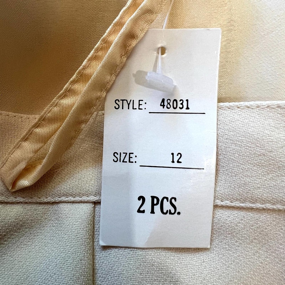 Vintage Albert Nipon Evening Hand Beaded Ivory Si… - image 2